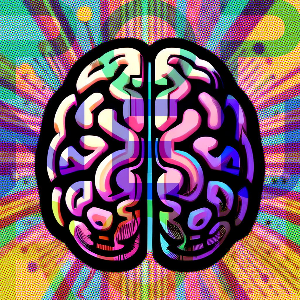 Pop Neuron Pop Art Brain with alt logo