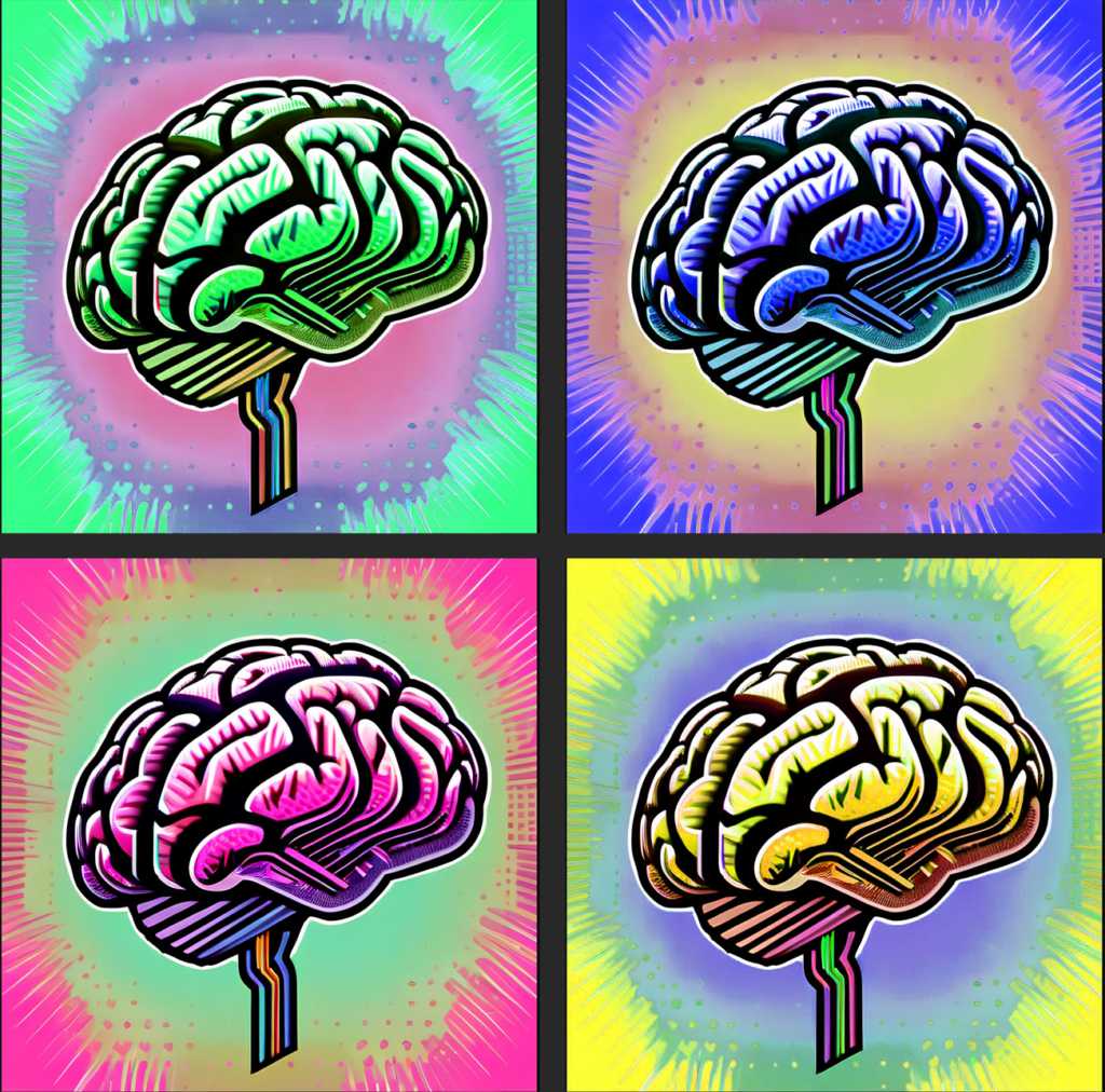 popart style brain image