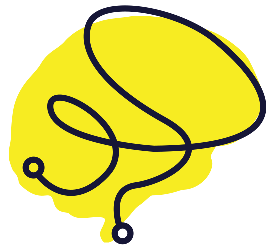 popneuron logo just yellow brain