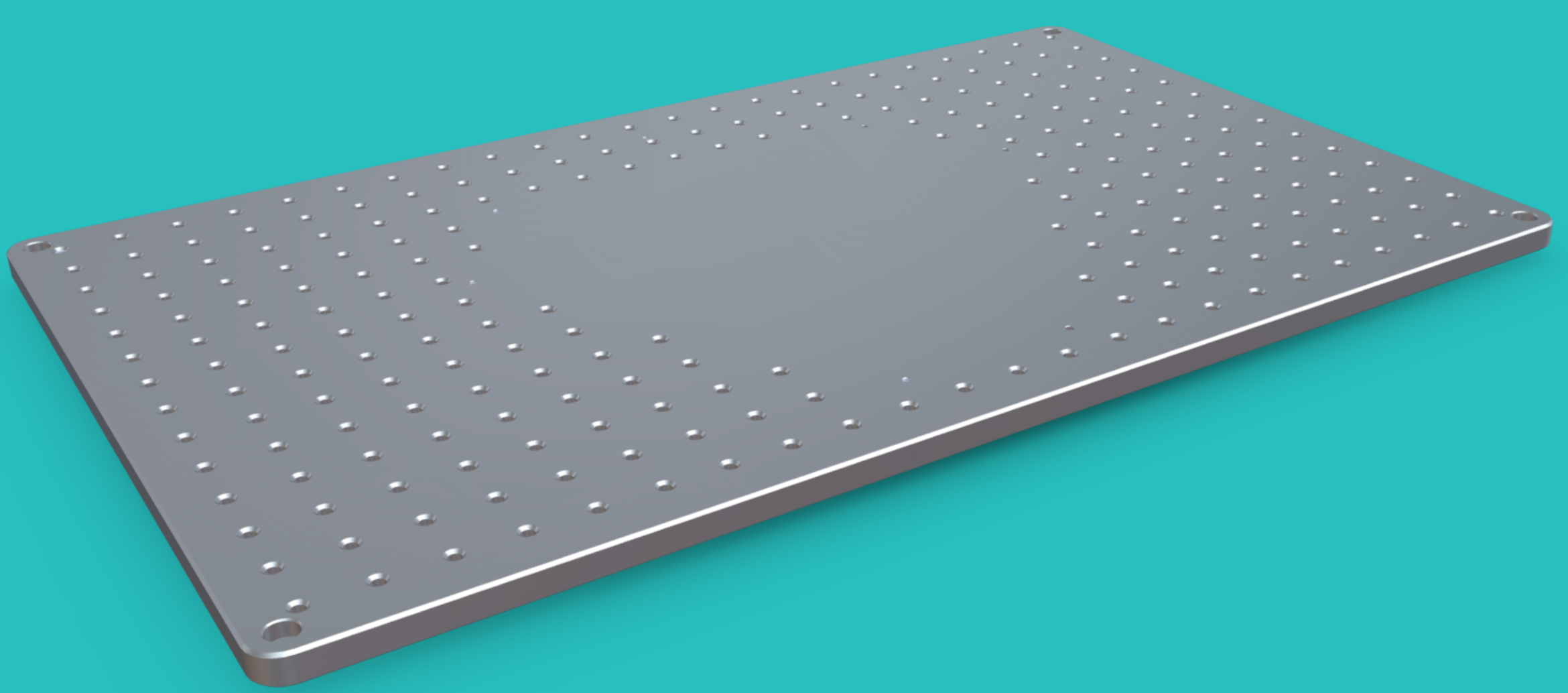 The Aluminum Baseplate is a precision-machined breadboard foundation with a standardized grid of mounting points that enables fully customizable, sterile equipment configuration for any stereotaxic procedure.