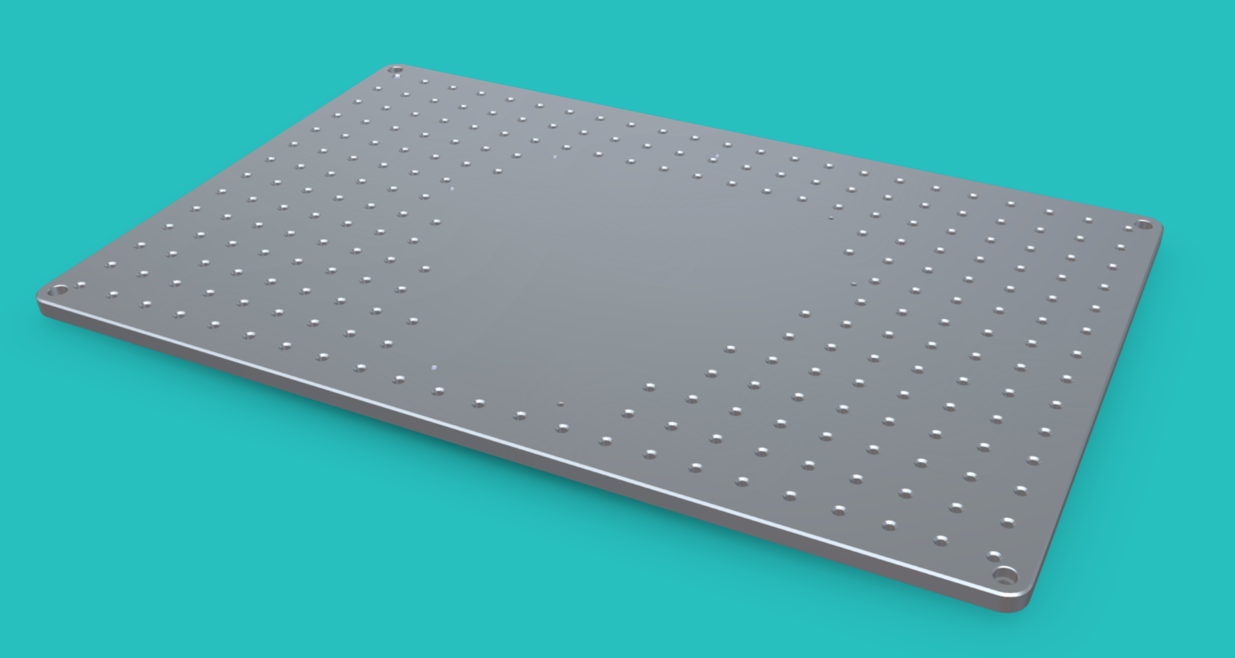 The Aluminum Baseplate is a precision-machined breadboard foundation with a standardized grid of mounting points that enables fully customizable, sterile equipment configuration for any stereotaxic procedure.